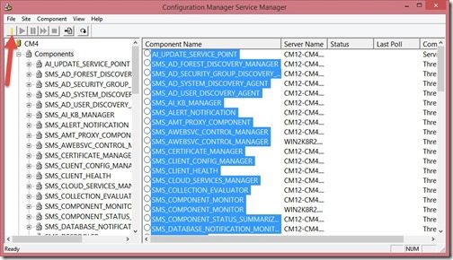 Como usar o Configuration Manager Service Manager para alterar o tamanho do arquivo de log - consulta