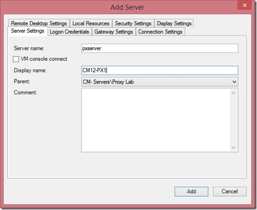 RDCM - Server Settings