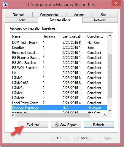 Test the Configuration Baseline Manually - Step 1