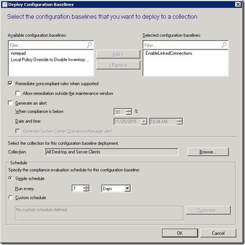 Configuration Baseline Remediation-Baseline-Step6 Configuration Create the Baseline Remediation-Baseline-Step6