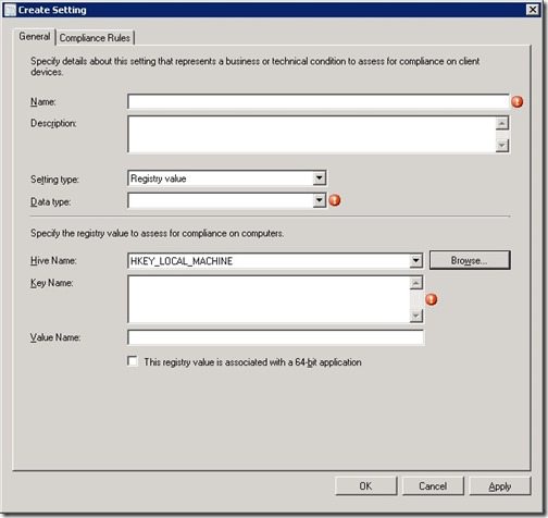 Configuration Baseline Remediation-CI-Step5 Configuration Item: Step5 - Create Setting
