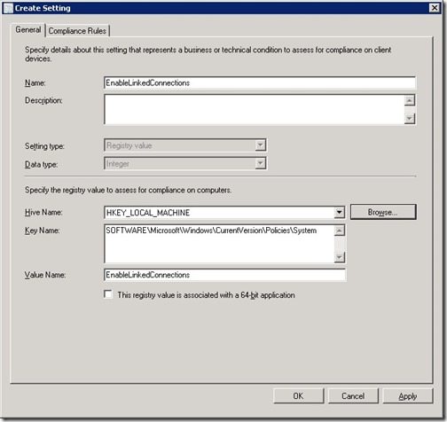 Configuration Baseline Remediation-CI-Step7 Configuration Item: Step 7 - Create Setting