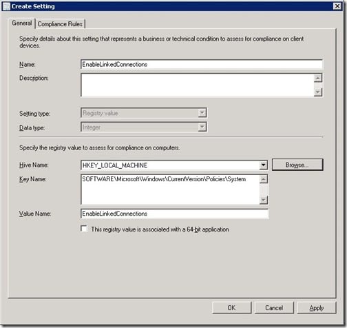 Configuration Item: Step 7 - Create Setting