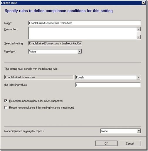 Configuration Baseline Remediation-CI-Step9 Configuration Item: Step 9 - Create Rule