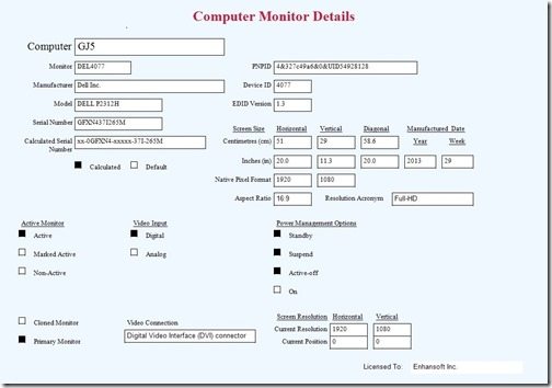 Computer Monitor Details Computer Monitor Details