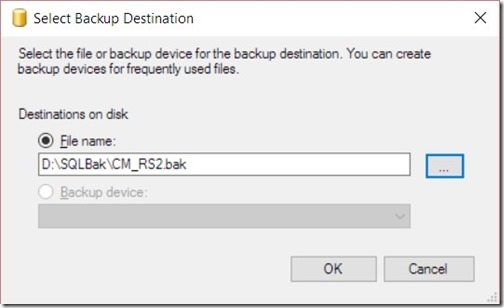 How to Backup Your ConfigMgr Database Using SQL Server-Step 4