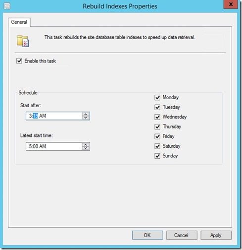 How to Enable the ConfigMgr Rebuild Indexes Site Maintenance Task-Schedule