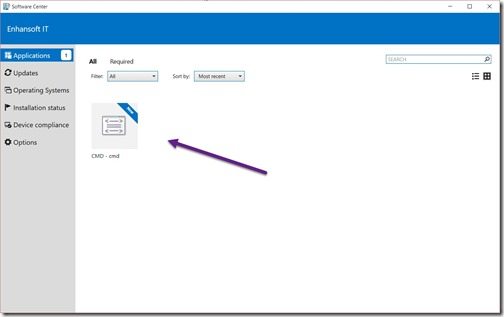 Configuration Manager Deployment Test 1-Software Center