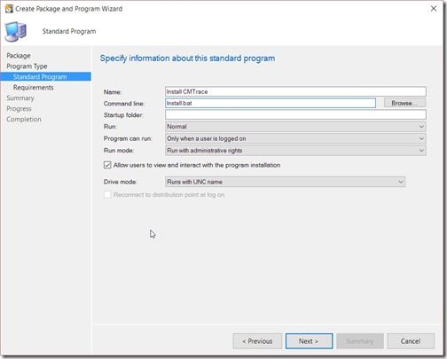 Configuration Manager Deployment Test 2-Create Package and Program Wizard-Standard Program