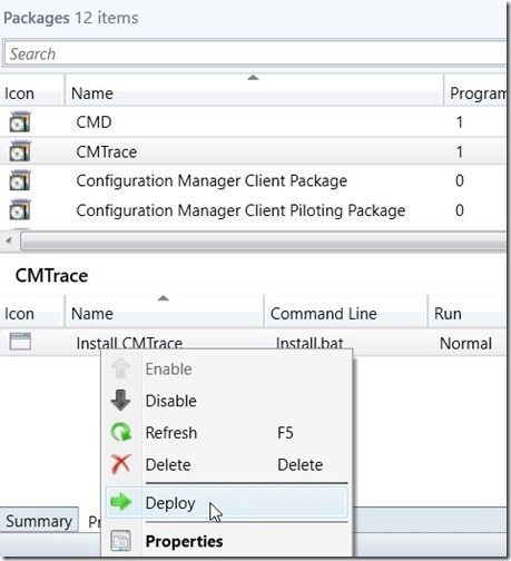 Test de déploiement Configuration Manager 2-Déployer