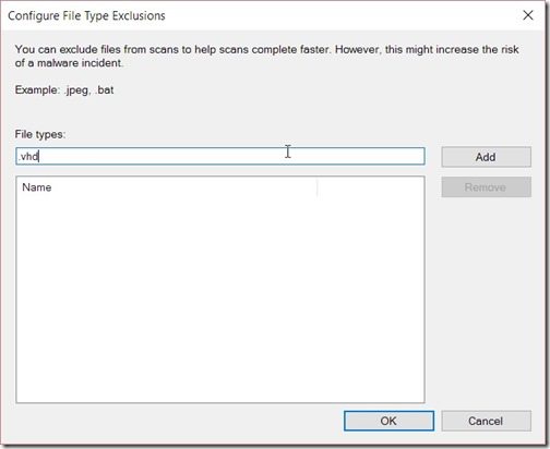 Configuration Manager-Endpoint Protection y Hyper-V-Configure las exclusiones del tipo de archivo