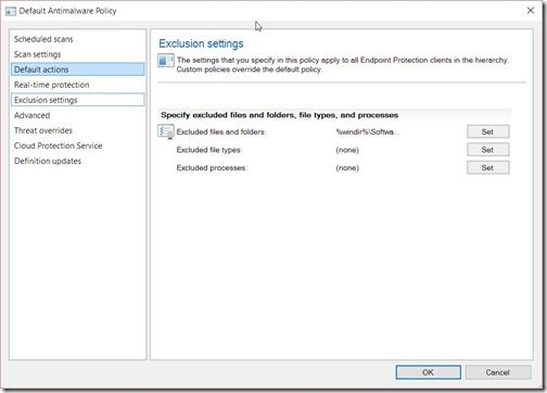 Configuration Manager-Endpoint Protection and Hyper-V-Exclusion Settings Configuration Manager-Endpoint Protection and Hyper-V-Exclusion Settings