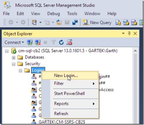 SQL Server -tietokonetilin luominen Kirjaudu sisään-uusi kirjautuminen