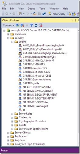 SQL Server -tietokoneen kirjautumisobjektien selausikkunan luominen