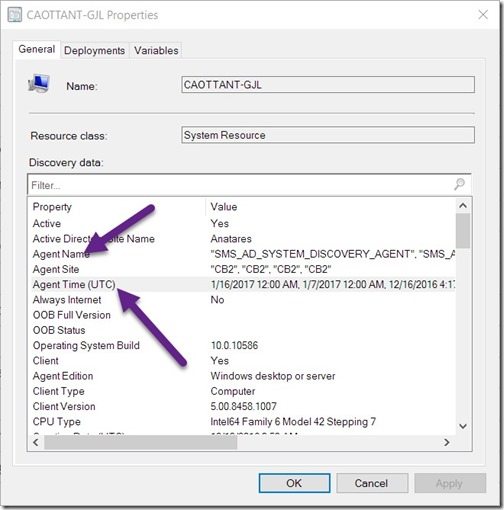 ConfigMgr Inventory Cycle Test Procedures-Agent Name and Agent Time