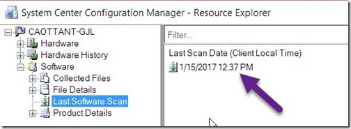 ConfigMgr Inventory Cycle Test Procedures-Last Software Scan