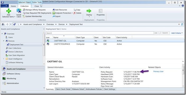 ConfigMgr Inventory Cycle Test Procedures-Locate Test Client