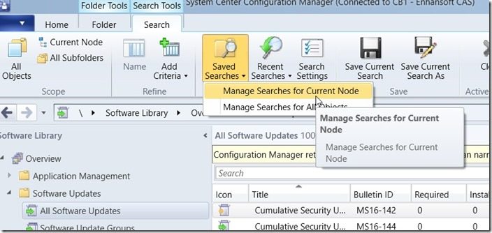 How to Determine What Software Updates Are Required within ConfigMgr-Saved Searches