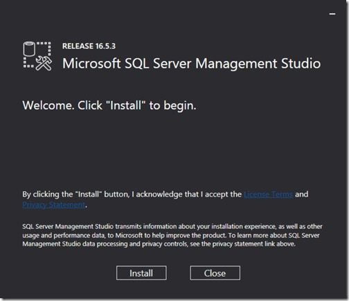 Where is SQL Server Management Studio-Install Button