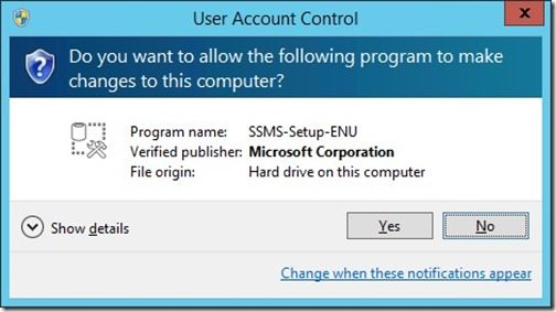 Onde está o SQL Server Management Studio - Controle de conta de usuário