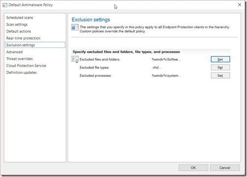 Reducing the Effects of Endpoint Protection on Hyper-V Server Performance-Exclusion Settings