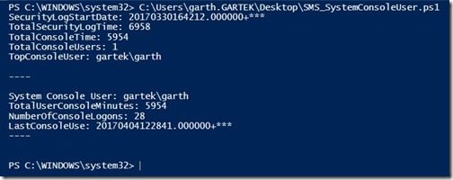 How to Query Asset Intelligence for Top Console User Details-PowerShell Script Results