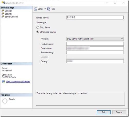 Cloud Reporting-Linked Server Field