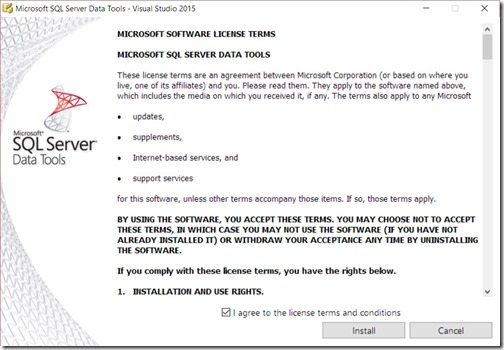 How Do You Install SQL Server Data Tools - Install Button