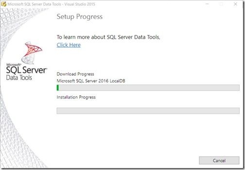 Como você instala as ferramentas de dados do SQL Server - Aguarde