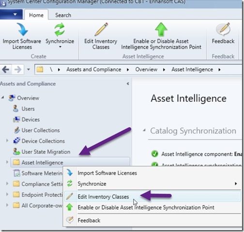 Asset Intelligence - Edit Inventory Classes Asset Intelligence - Edit Inventory Classes