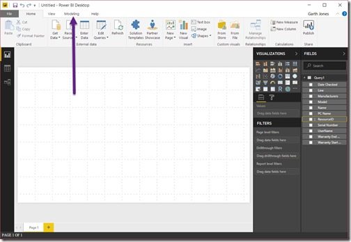 Getting Started with Power BI Desktop and SCCM-Modeling Tab