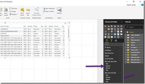 Getting Started with Power BI Desktop and SCCM-Quarter Column