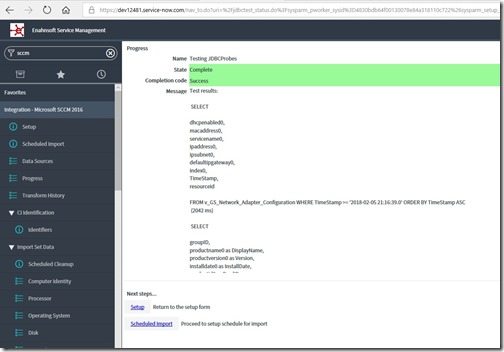 Integrate SCCM Data with ServiceNow - Scheduled Import