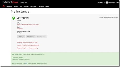 Request a ServiceNow Developer Instance - Details