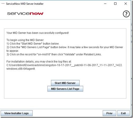 ServiceNow MID Server - Start