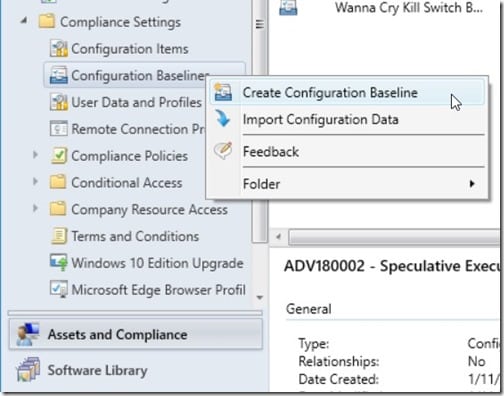 Configuration Baseline - Create Configuration Baseline - Create