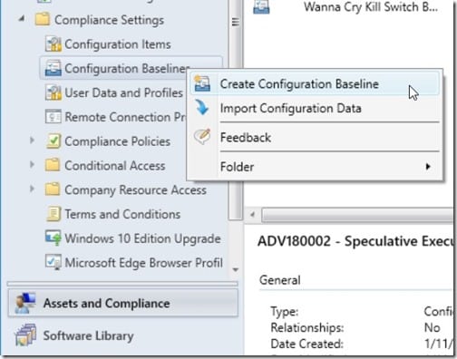 Configuration Baseline - Create