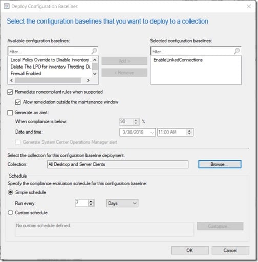 Configuration Baseline - Schedule