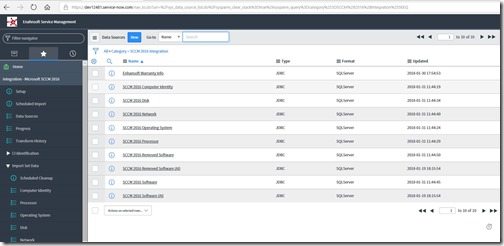 Customize SCCM Data in the ServiceNow CMDB - Data Source