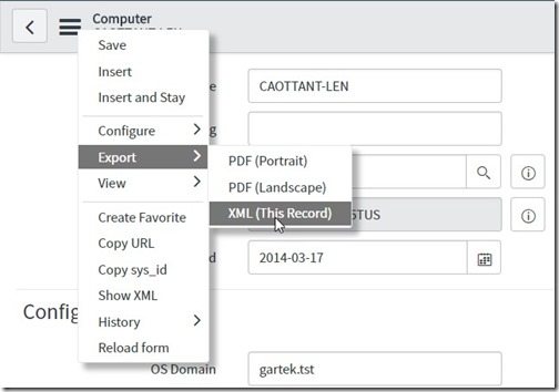 Customize SCCM Data in the ServiceNow CMDB - Export - XML