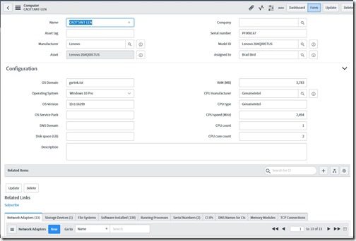 Customize SCCM Data in the ServiceNow CMDB - Form