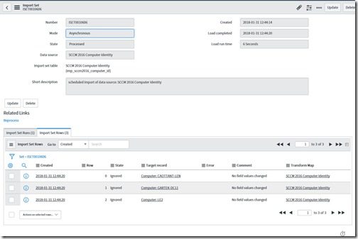 Customize SCCM Data in the ServiceNow CMDB - Import Set Rows