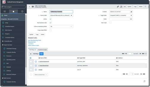 Customize SCCM Data in the ServiceNow CMDB - Related Links - Transform