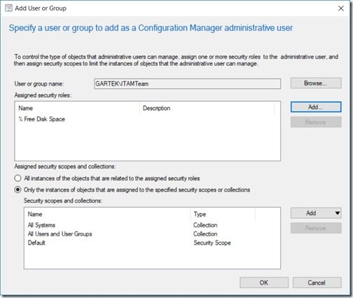 Grant Permission to a Single SCCM SSRS Report - Add User or Group OK Button