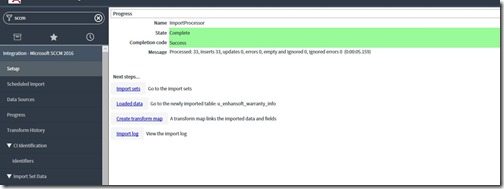 Import Custom SCCM Data - Completion Code