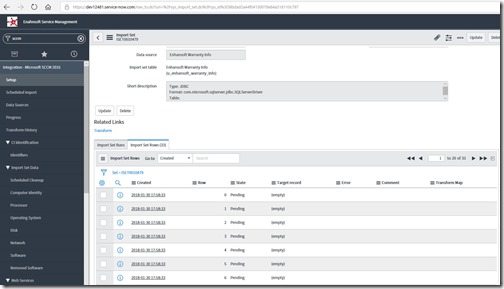 Import Custom SCCM Data - Import Set Rows