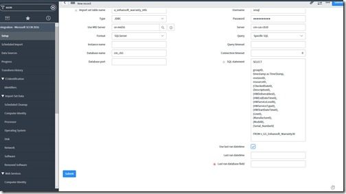 Import Custom SCCM Data - New Record