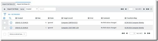 Import Custom SCCM Data - Target Record