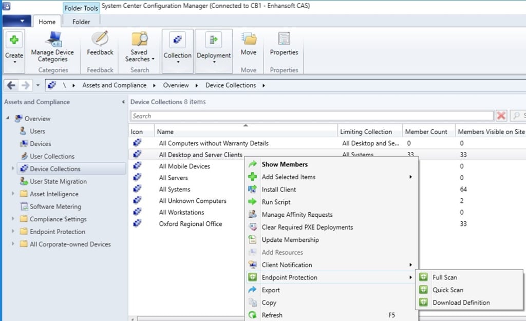 manually install microsoft endpoint protection client