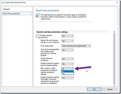 Anti-Malware Policy for Endpoint Protection - Yes